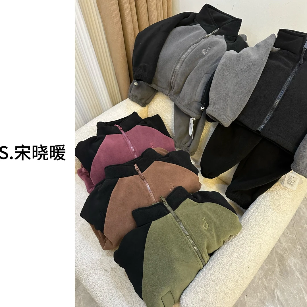 【宋小暖】海豚加厚套装儿童秋冬撞色韩系无性别 NJ-24001