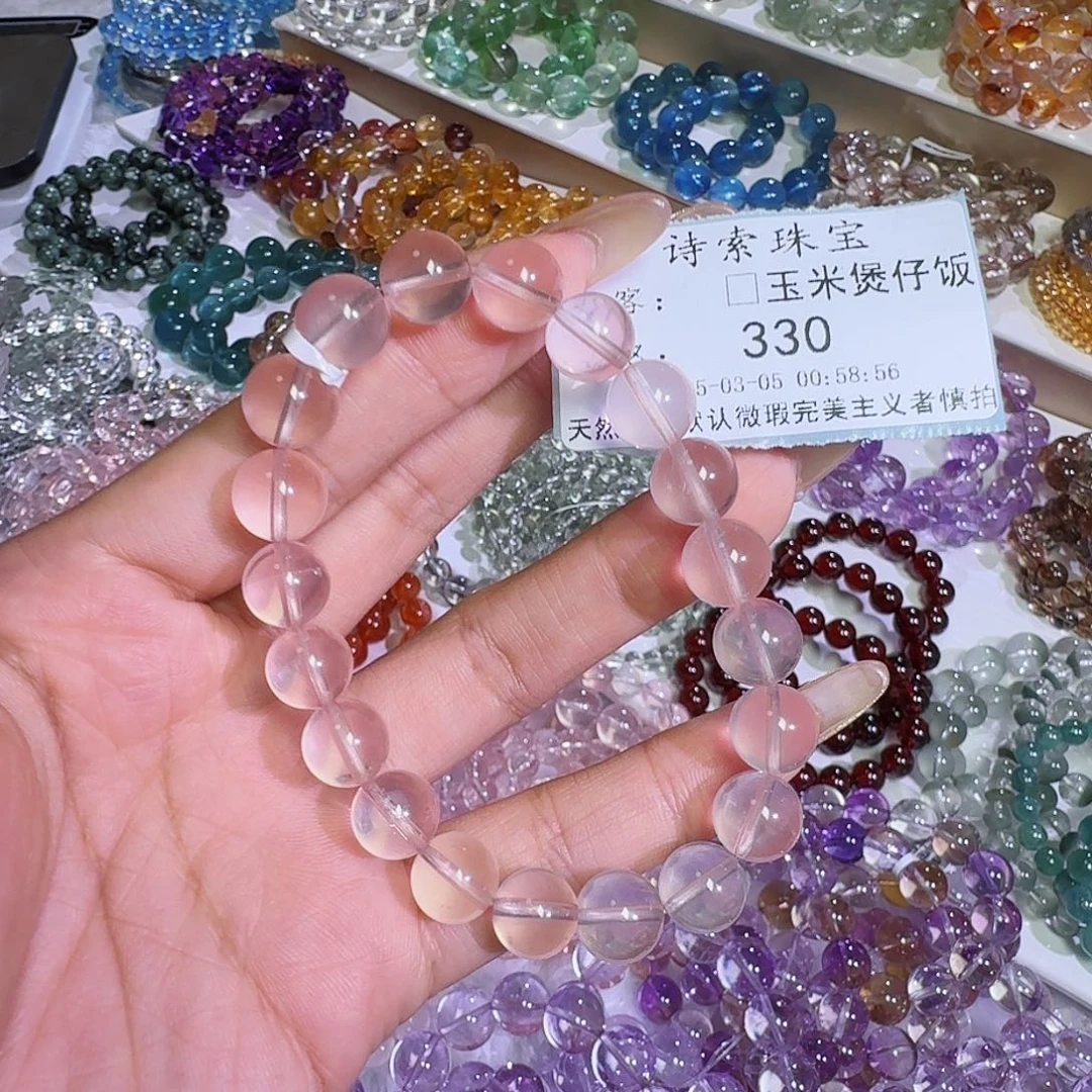 水晶手链未镶嵌?****饭冰橘粉10
