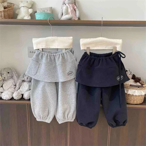 茶小安·25冬~屁帘加绒卫裤X53077（ 童装汉服）灰色