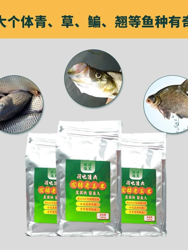 【拍1发3】发酵饵料户外湖库野钓打窝巨物发酵草鱼饵料打窝玉米