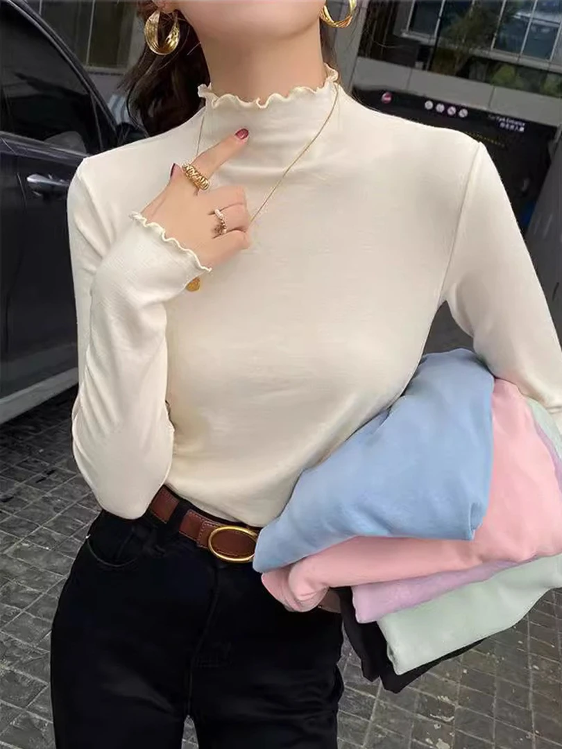 2025年春季新款针织衫女纯色桑蚕丝打底衫源头工厂