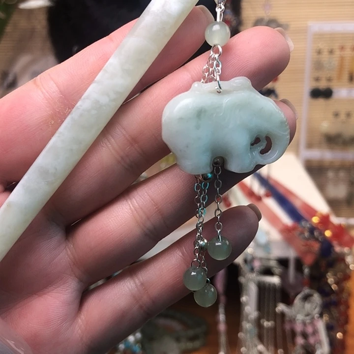 未镶嵌蛇纹石玉发簪