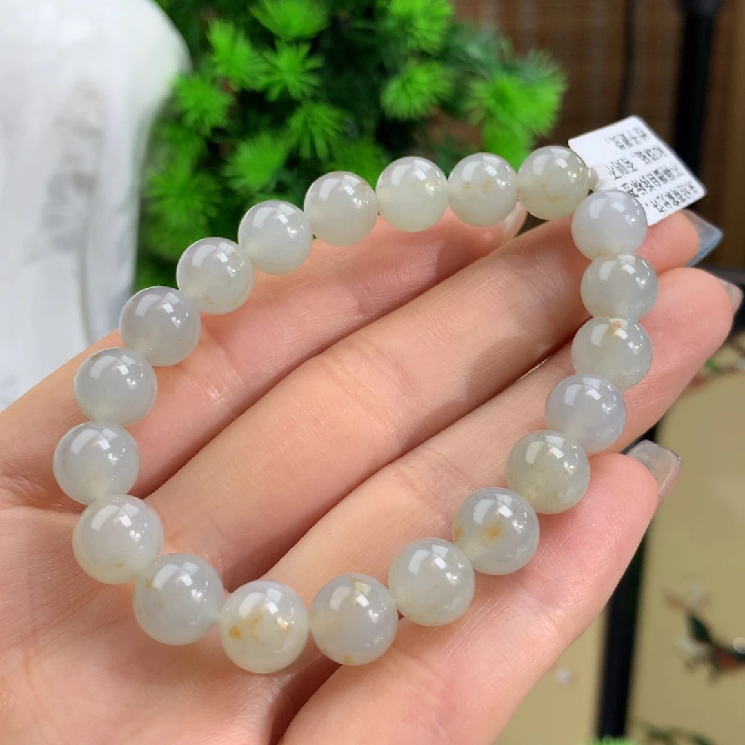 翡翠手链未镶嵌冰胶桂花糕手链卡9.2m m