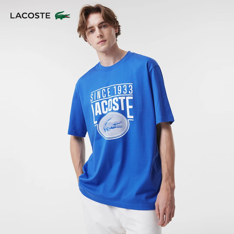 LACOSTE法国鳄鱼男装24夏季时尚休闲拼色纯棉短袖T恤|TH7315