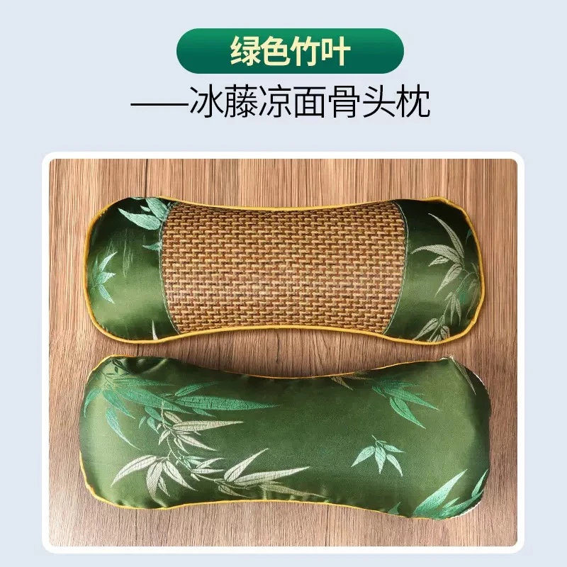 凉席骨头枕艾草骨头枕家用凉席枕批发夏季爆款冰丝枕头艾草填充