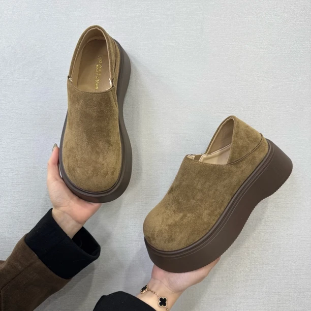 百搭厚底增高懒人勃肯2025春季新款！时尚一脚蹬包头半拖女2605