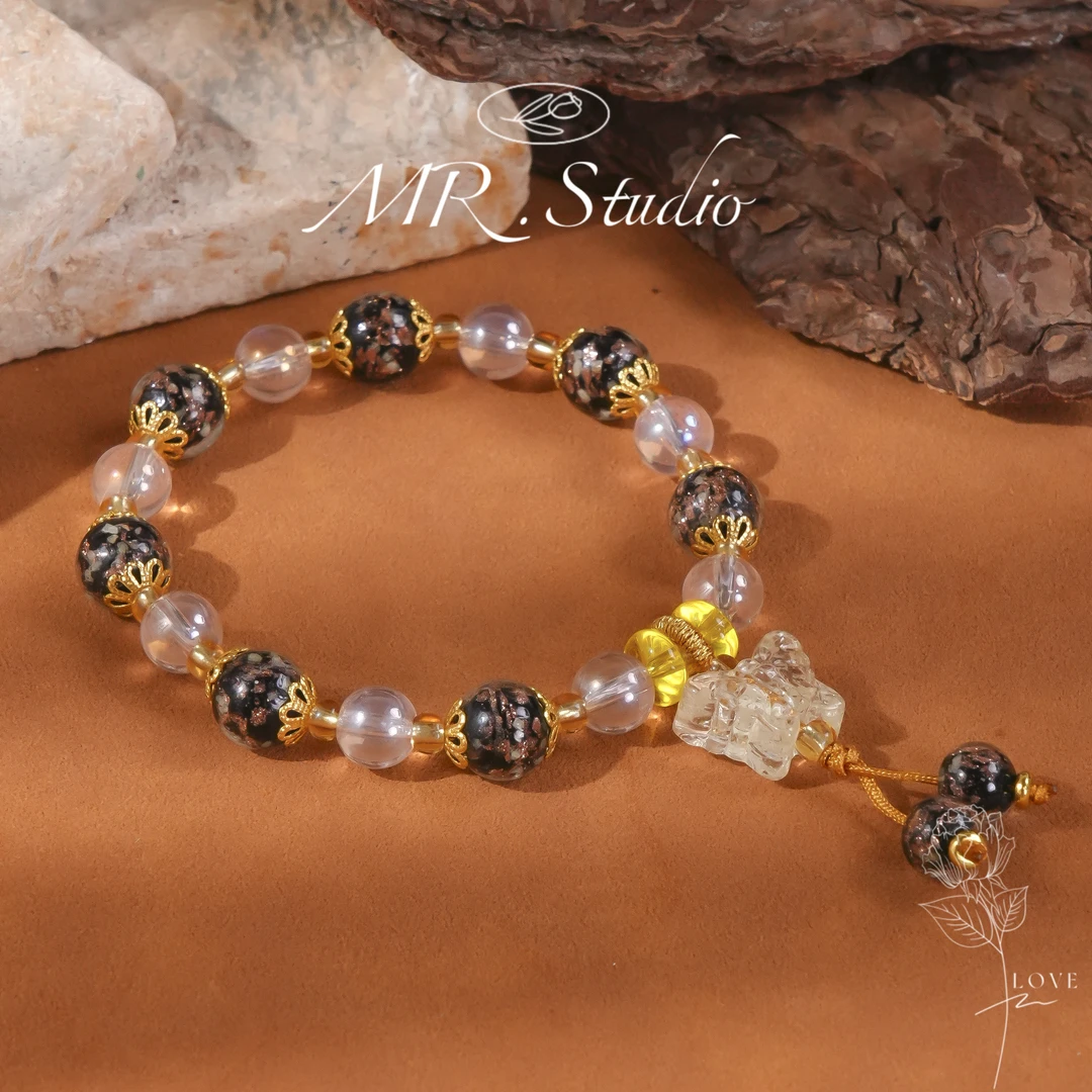 铜合金琉璃手链 宫宫限定【琉璃】琉璃手串黑金限定