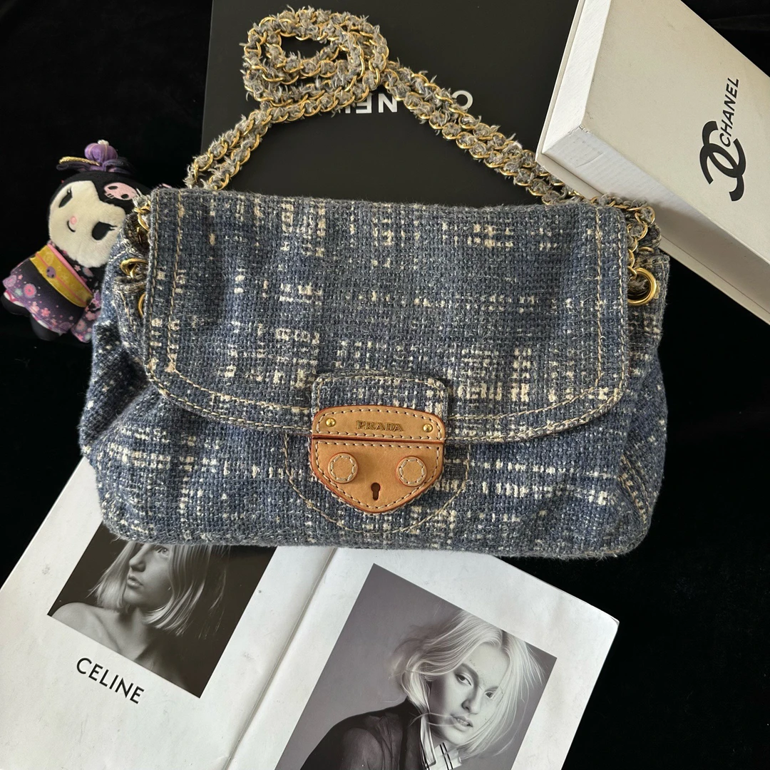 95新 Prada/普拉达 Prada普拉达 香风粗花呢流浪大号