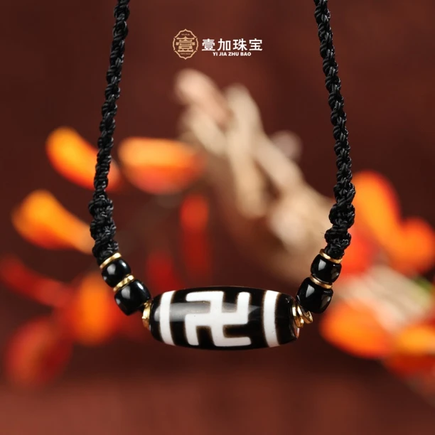 壹加师姐｜手工设计横版双万字玛瑙项链多样性发一7226N