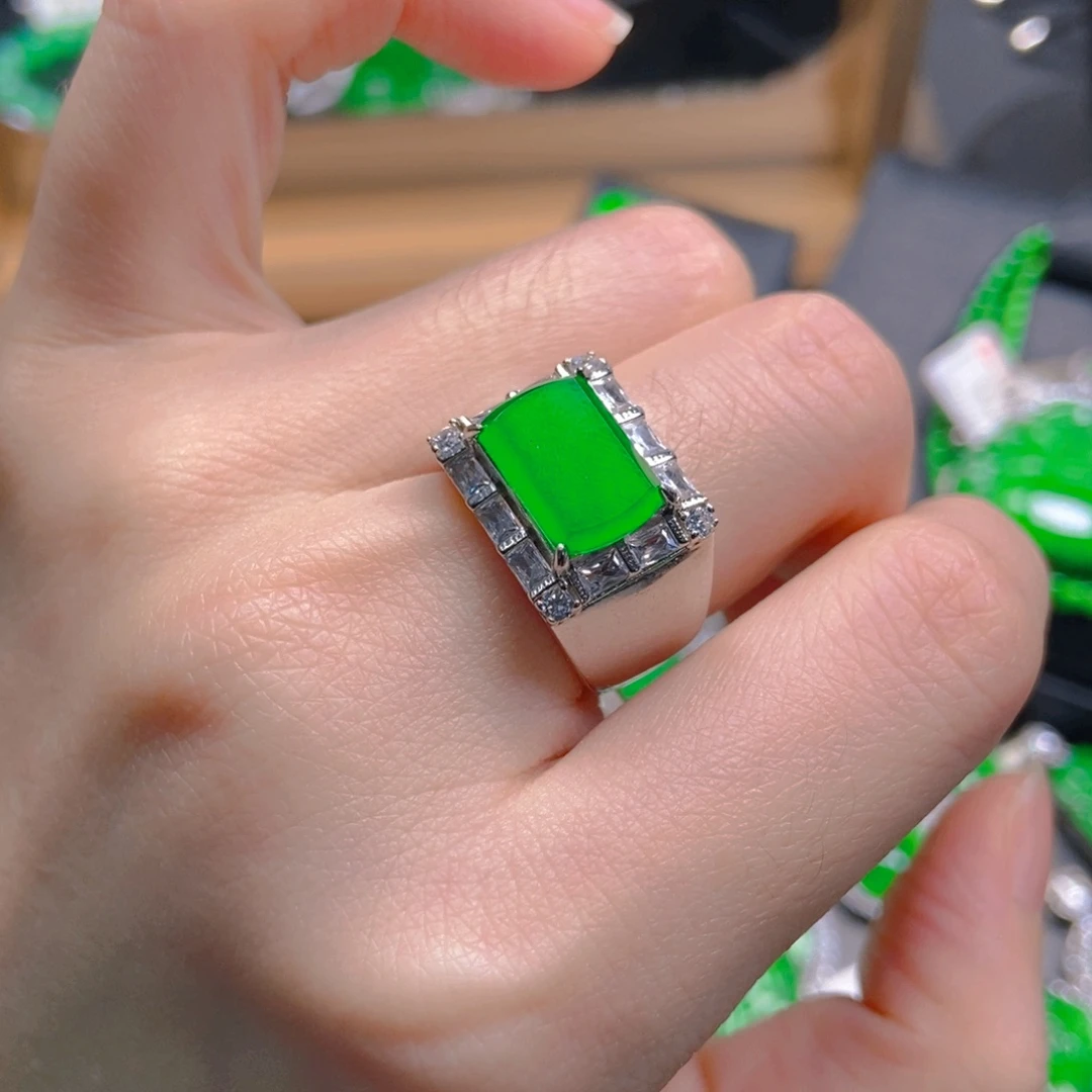 翡翠银S925镶嵌吊坠(不含链)