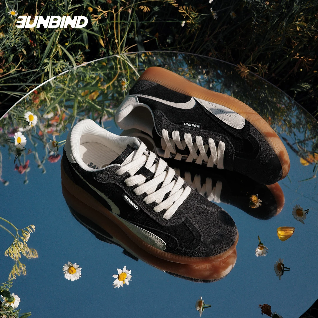 3unbind·3B德训鞋【石墨】黑灰色复古休闲板鞋