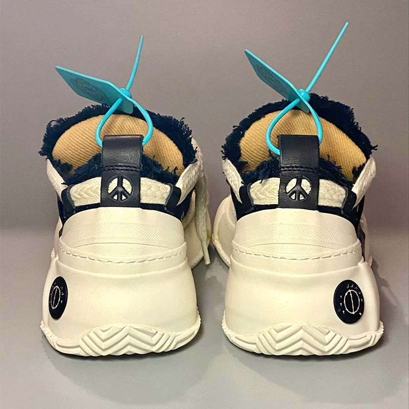 吴建豪同款棉花糖帆布鞋女隐藏款2.0开口笑乞丐鞋情侣增高硫化鞋