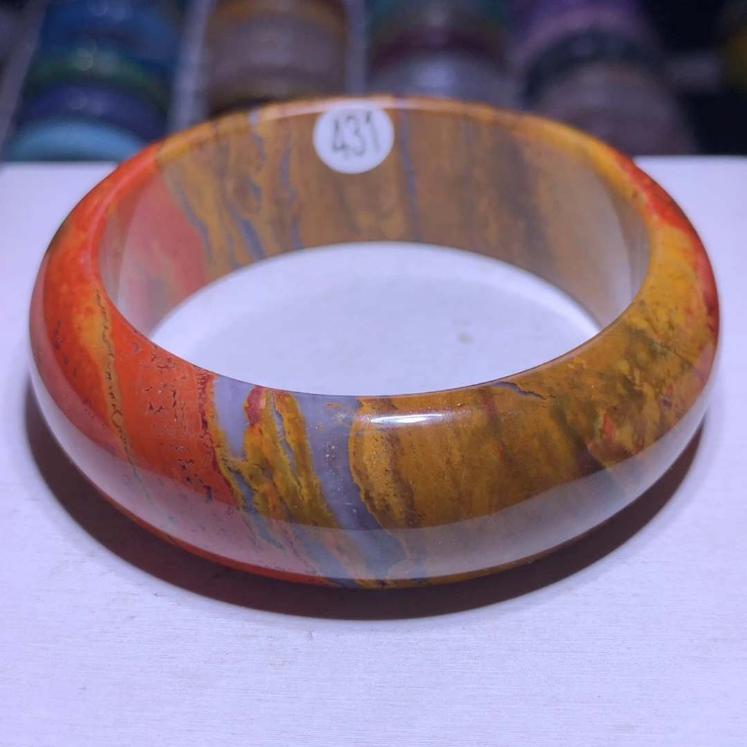 手镯水晶银S925镶嵌战国红59.1圈431