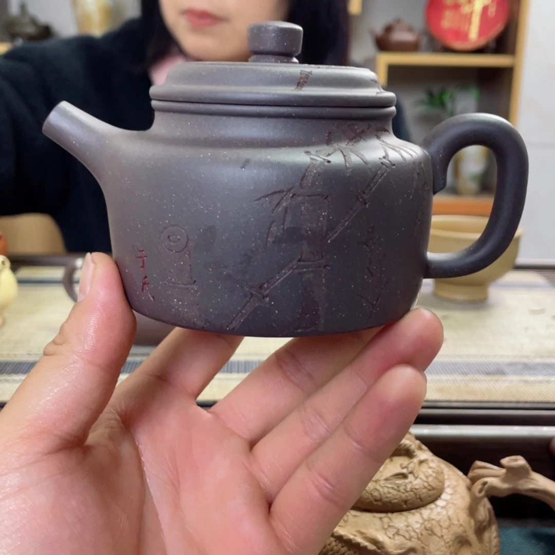 紫砂茶壶德钟天青