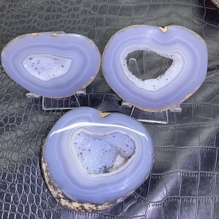 未镶嵌珠宝半成品水晶蓝晶雪景三件套