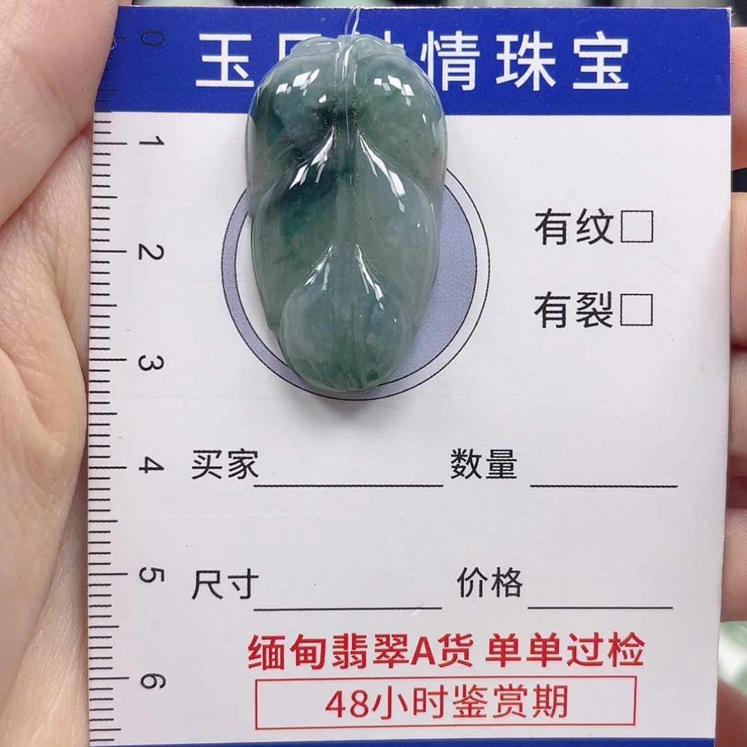 翡翠未镶嵌颈饰叶子
