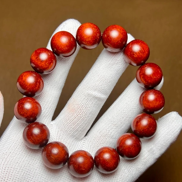 原汁原味印度小叶紫檀1.5鸡血红泥料鱼鳞多金星老料檀香紫檀手串