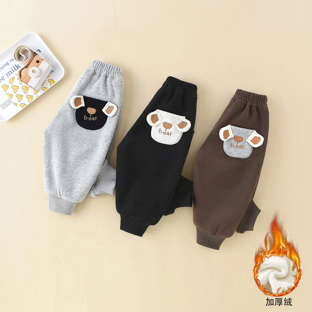 【加绒】儿童一体绒裤子冬季婴儿加厚卫裤男童冬装女童宝宝保暖长裤