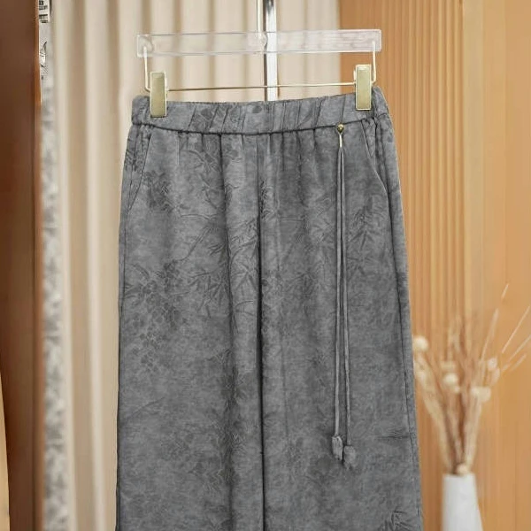 【青花】织锦提花工艺 高定直筒裤原创