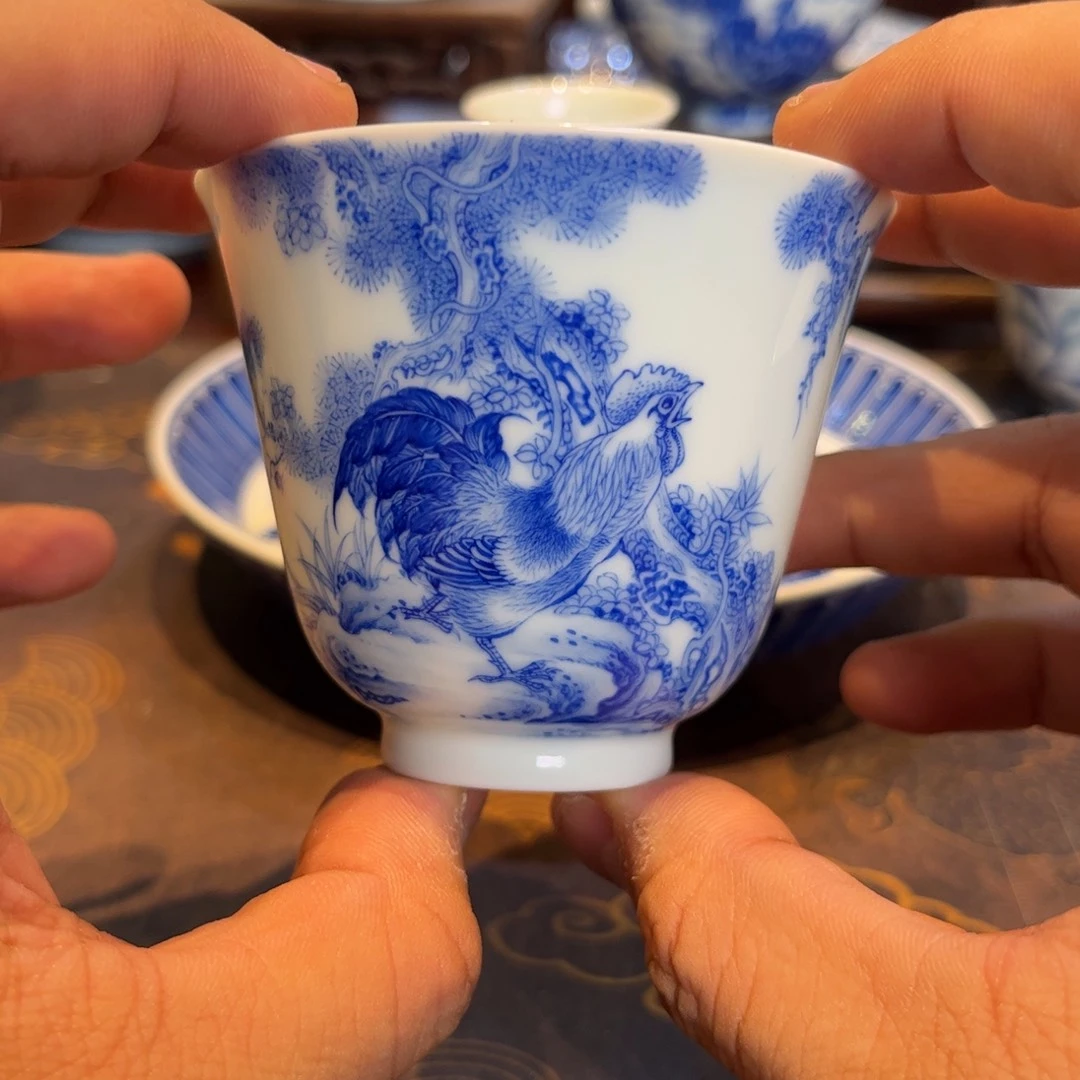 起***宕青花公鸡主人杯一只