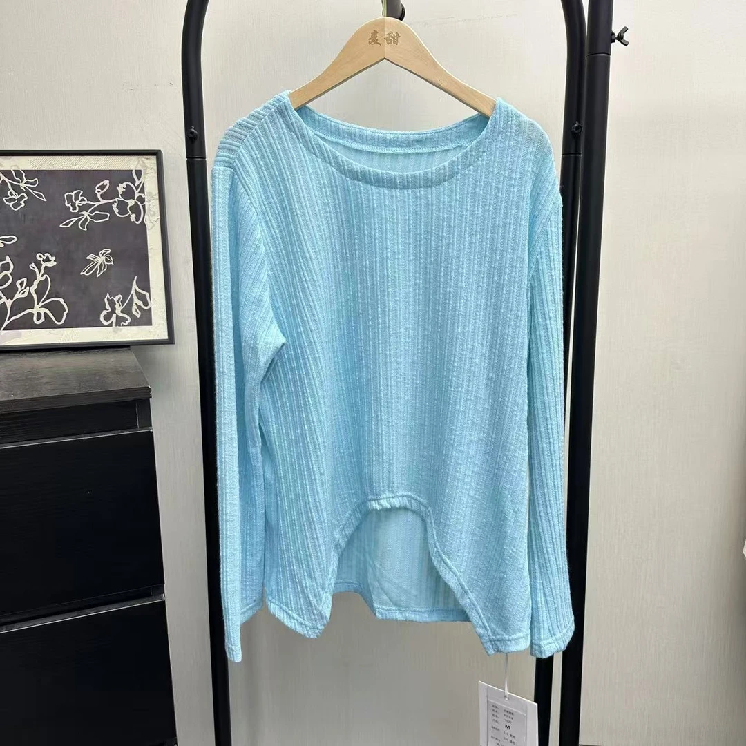 022蓝色不规则衬衣百搭