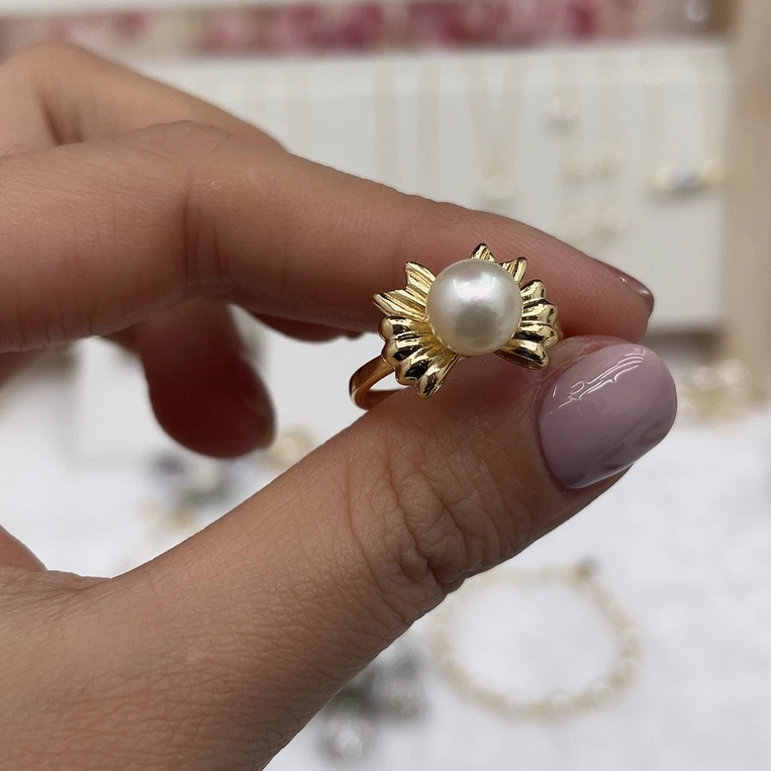 银S925镶嵌海水珍珠戒指