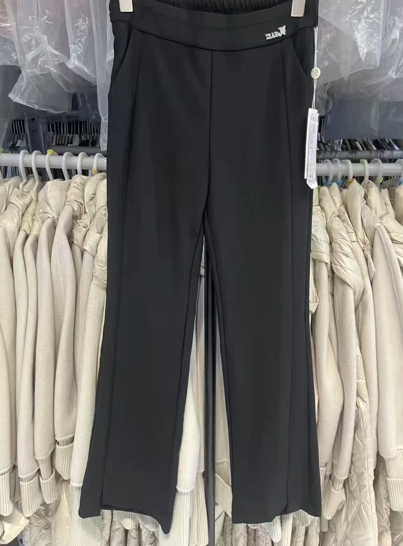 【娟子私服】3F6271裤子2025春装新款裤子喇叭裤设计感微弹显瘦女裤