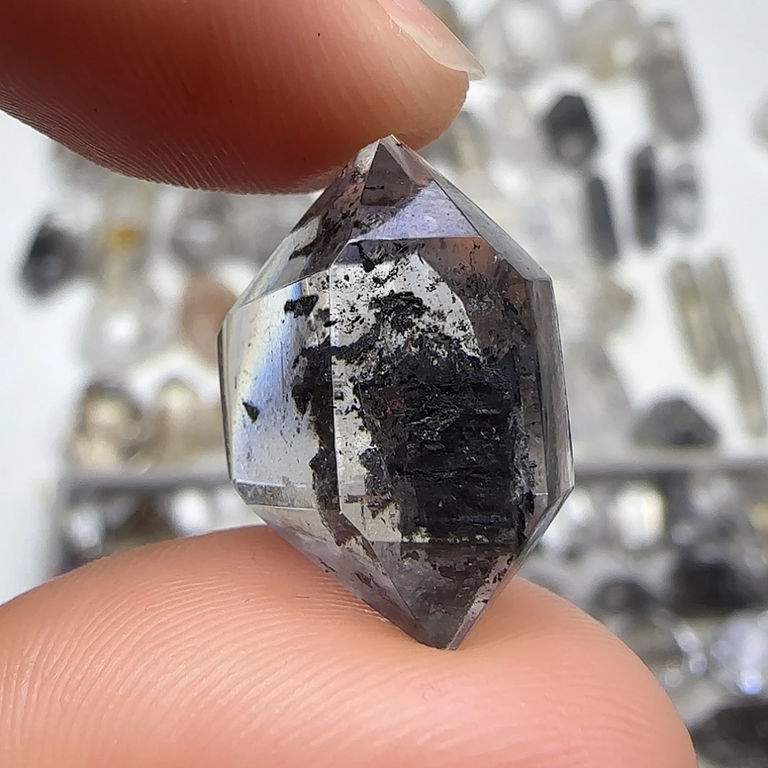 水晶珠宝半成品未镶嵌糖心散墨双尖随形