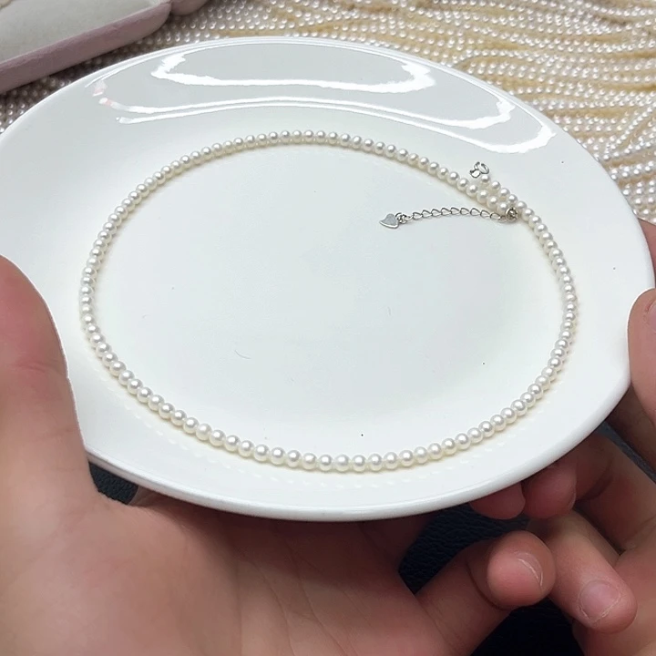 淡水珍珠天然珍珠项链银S925镶嵌2