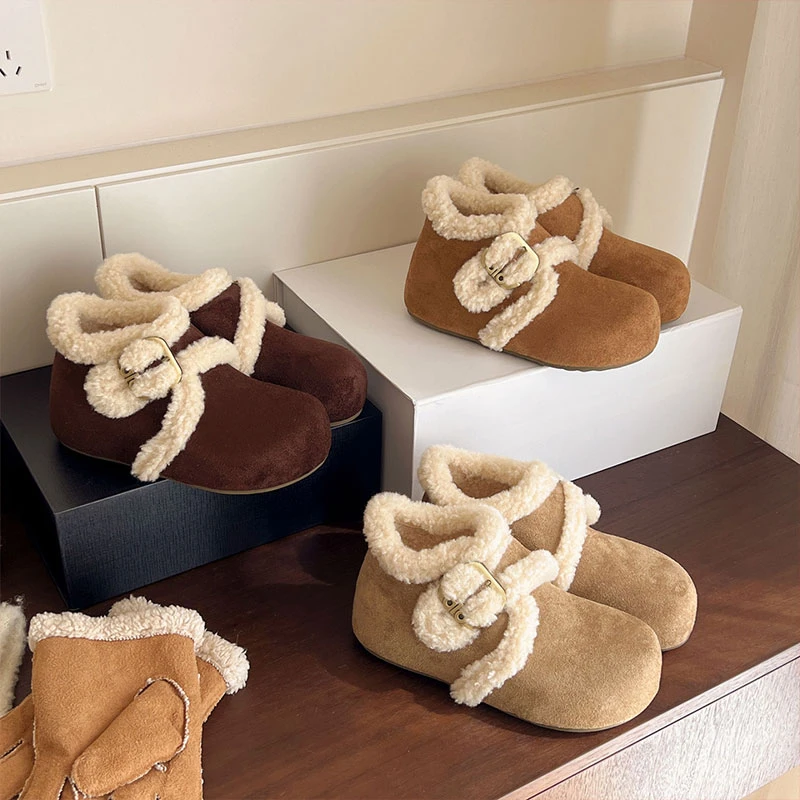 内增高保暖棉鞋女款2025新款秋冬季百搭加绒加厚短筒勃肯鞋棉靴子