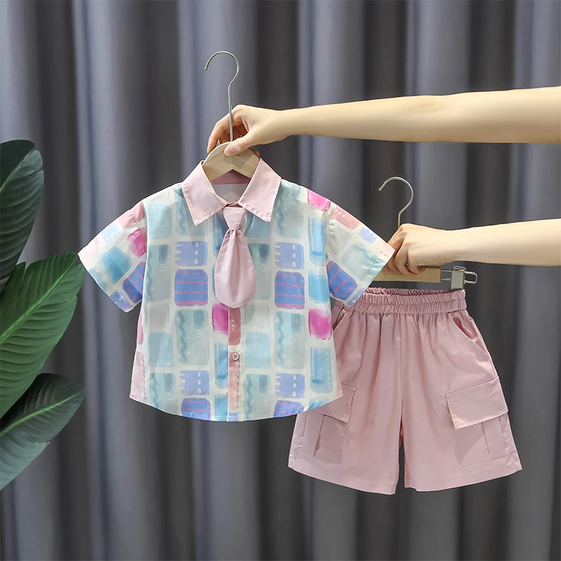 男童套装2025新款时髦童装宝宝休闲洋气夏装儿童夏季薄款两件套潮