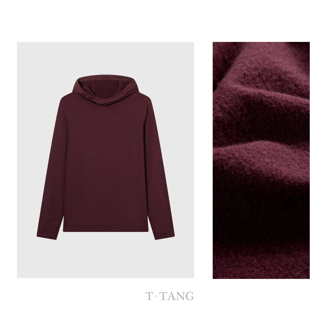 FL秋冬新款180g蛋白柔光绒柔软舒适百搭纯色高弹帽衫卫衣【7360】55