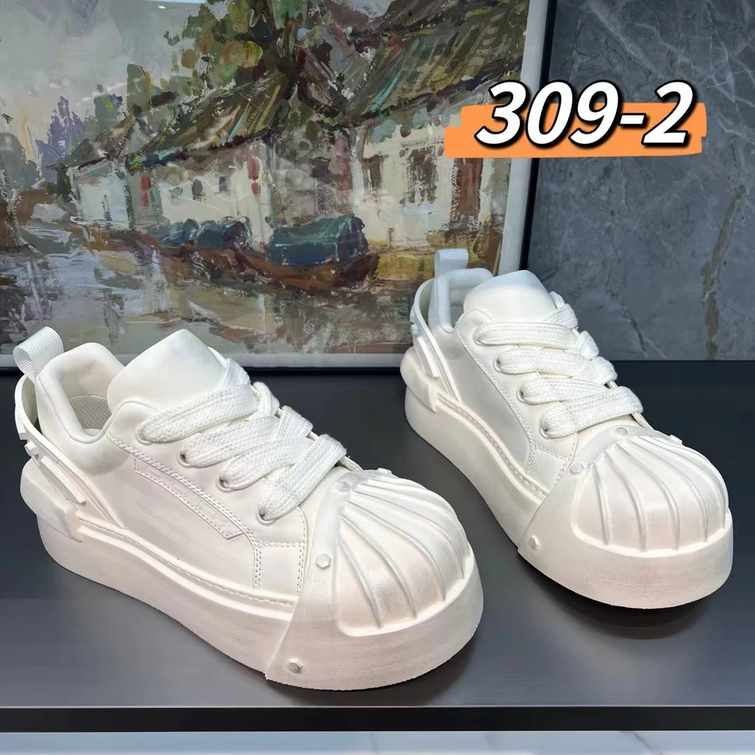 广州轻奢男鞋2025新款时尚拼接鞋欧货厚底增高运动休闲板鞋男潮鞋