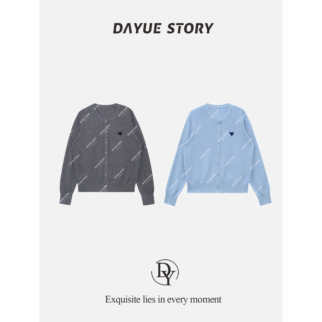 DAYUE【爱心衫】入手敲值！简约耐穿百搭~髙品质爱心刺绣圆领毛衫