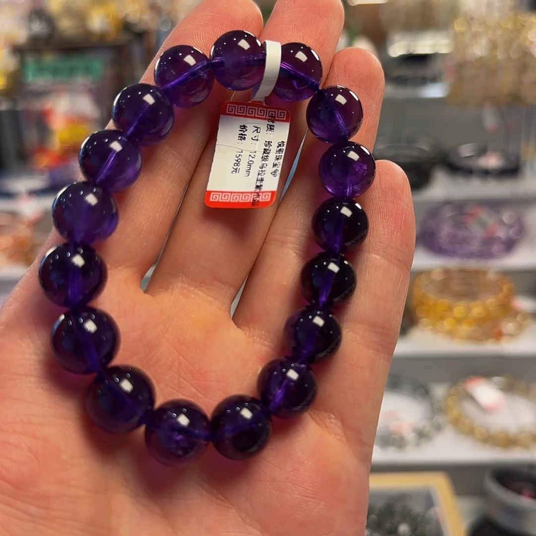 水晶手串未镶嵌紫水晶乌拉圭12米