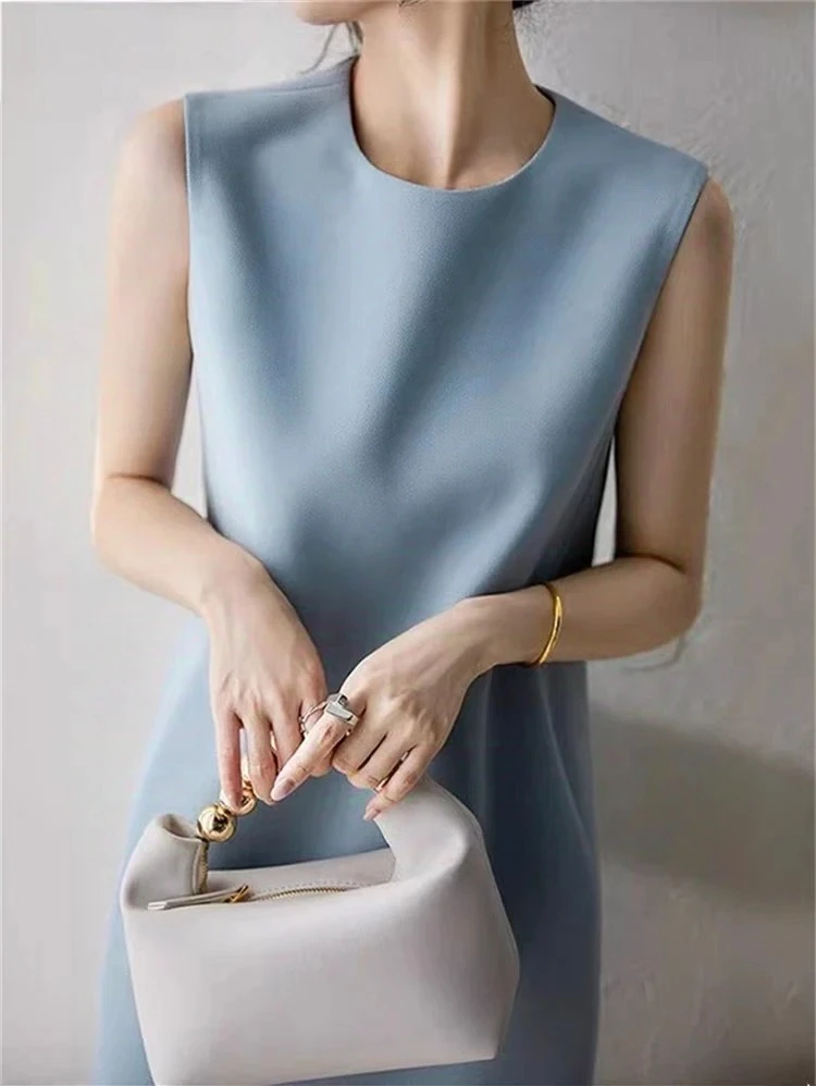 春夏赫本风宽松遮肉长款连衣裙女百搭显瘦小黑裙701