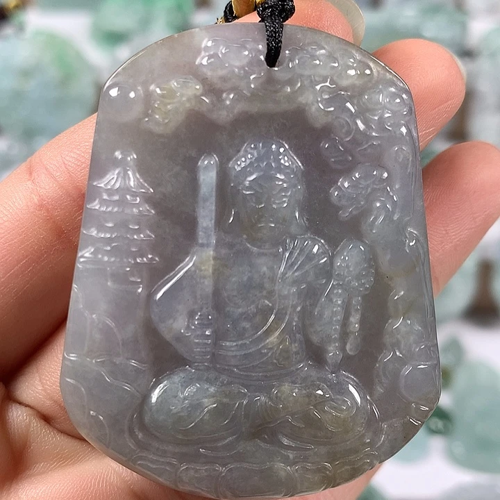 翡翠未镶嵌颈饰不动明王卡厚8+