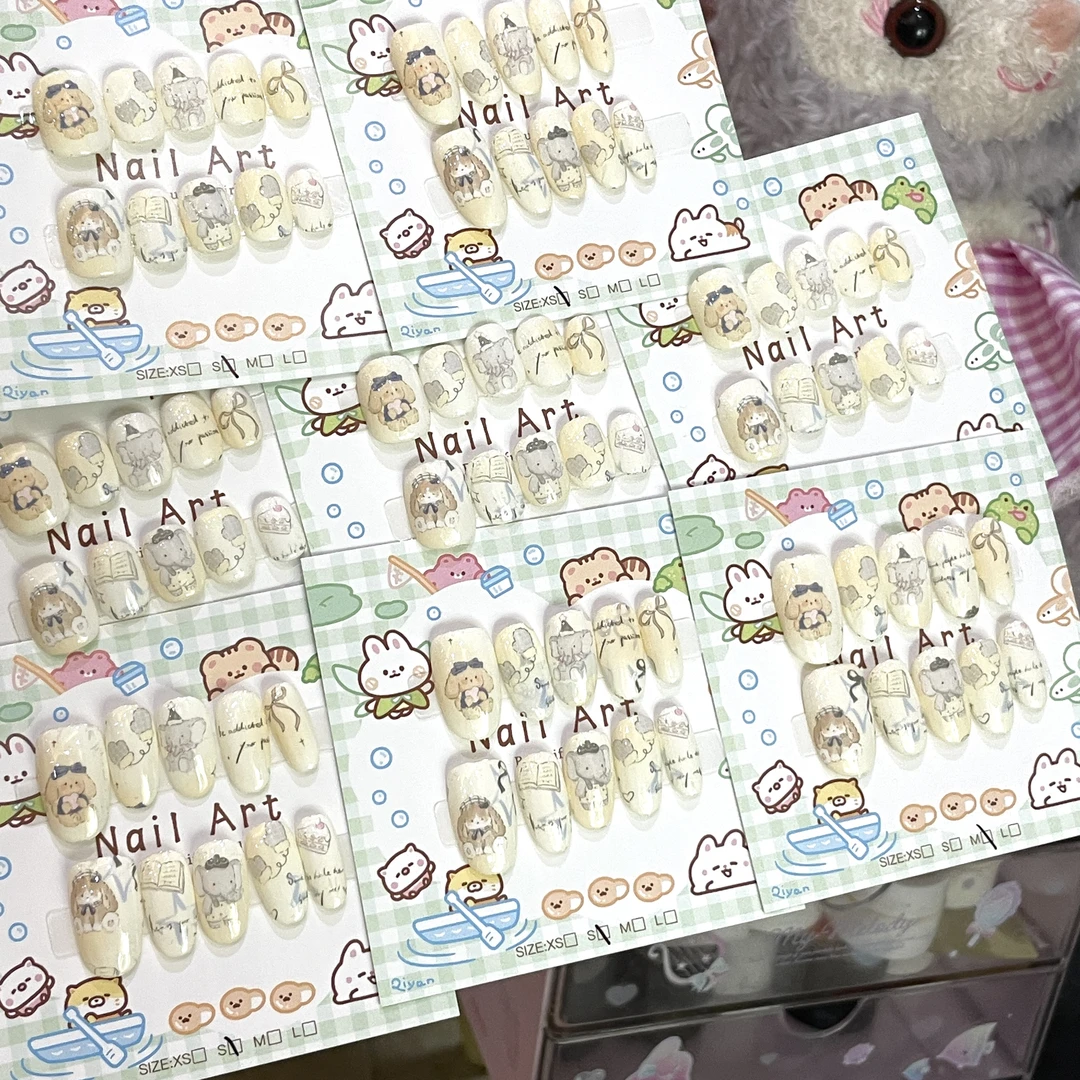 黄油兔-转印贴纸纯手工穿戴甲