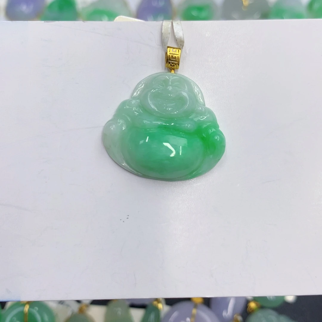 颈饰18K金镶嵌翡翠翡翠