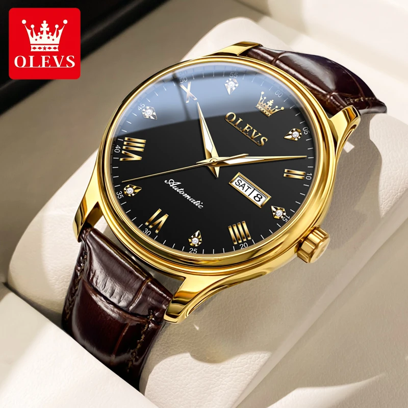 品牌手表男士男款机械表气质商务经典时尚简约皮表带百搭防水腕表