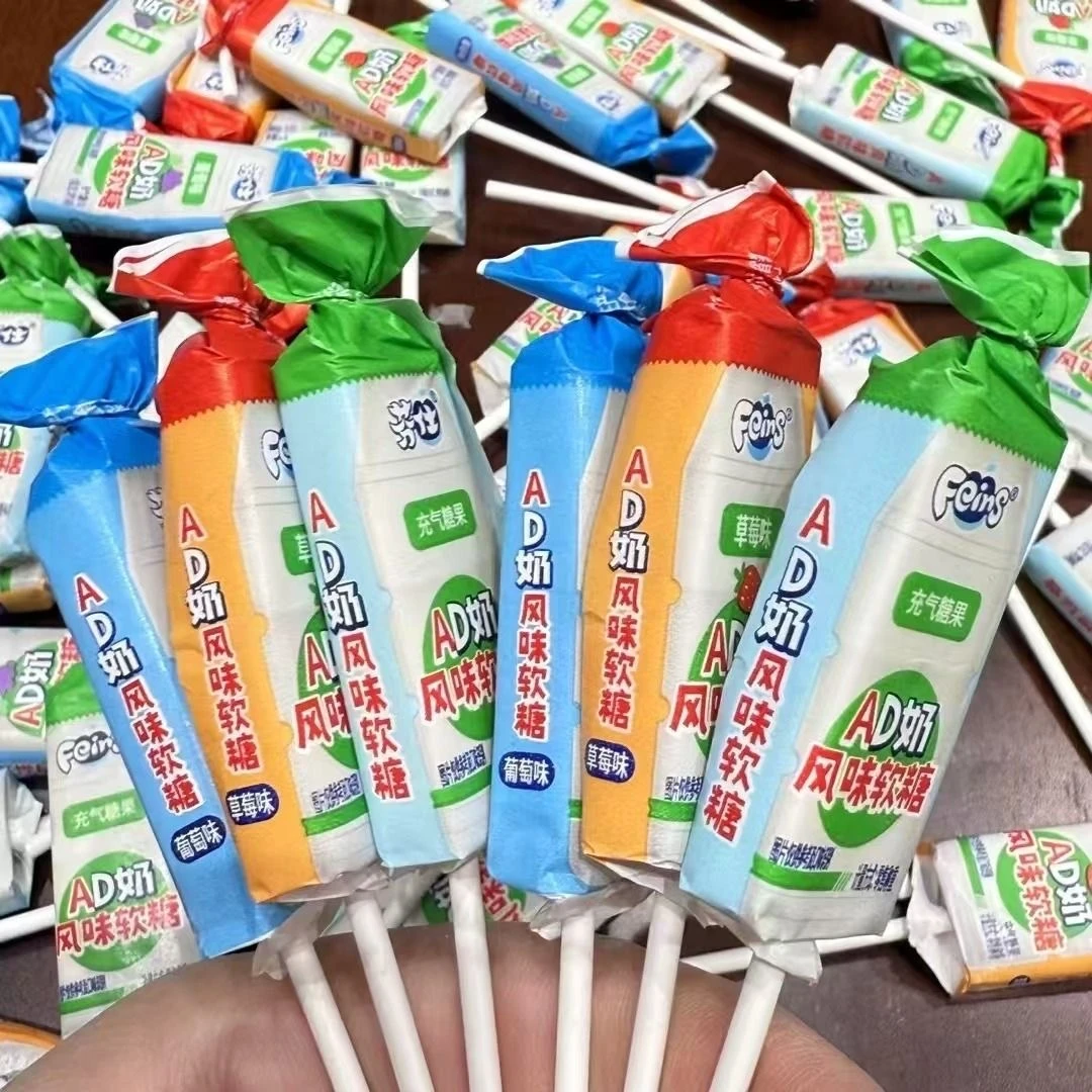 【到手36根】芬仕ad钙奶味棒棒糖乳酸儿童果牛奶棒果味软糖小零食
