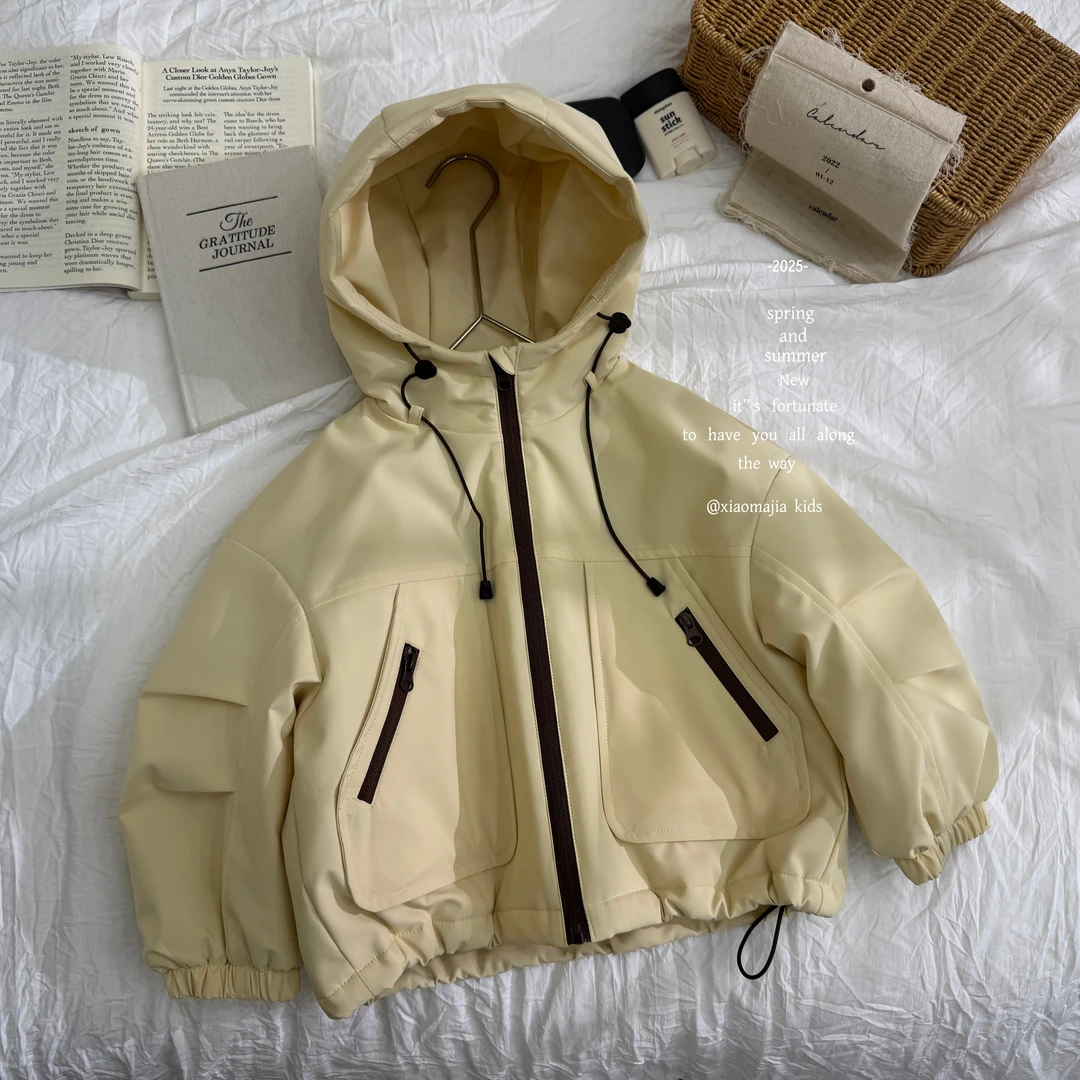 小马家2025冬季儿童连帽纯色棉服D-6720保暖二棉棉衣中性上衣