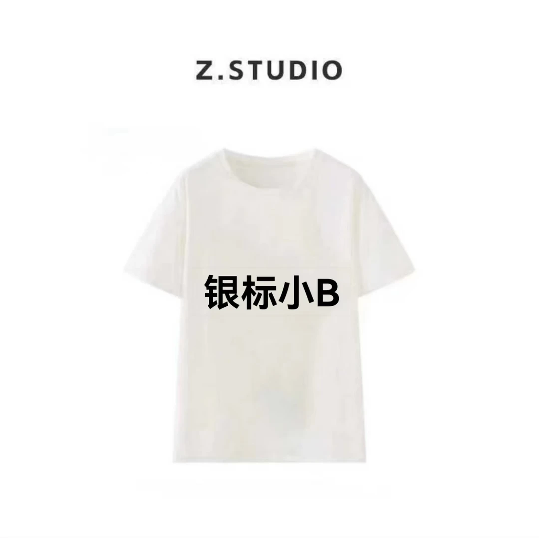 【银标小B】2025新款轻奢时尚百搭夏季设计感短袖