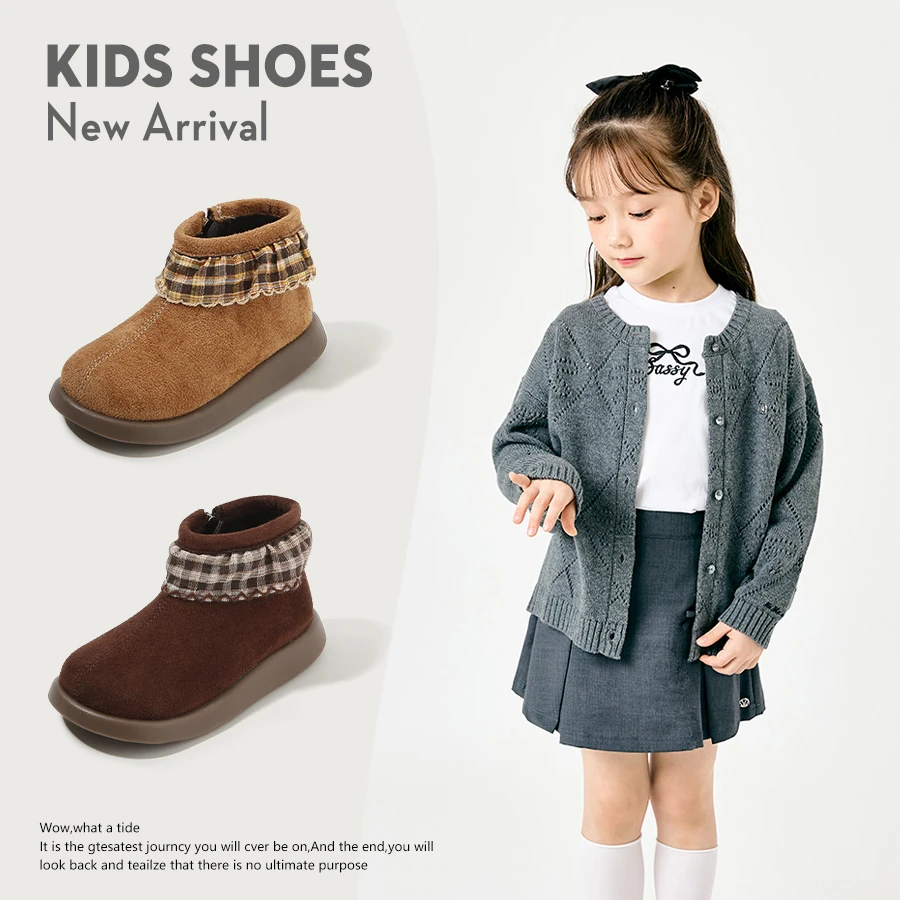 15-30码女宝宝冬季加绒保暖女童短靴冬款婴幼儿二棉靴子学步鞋子