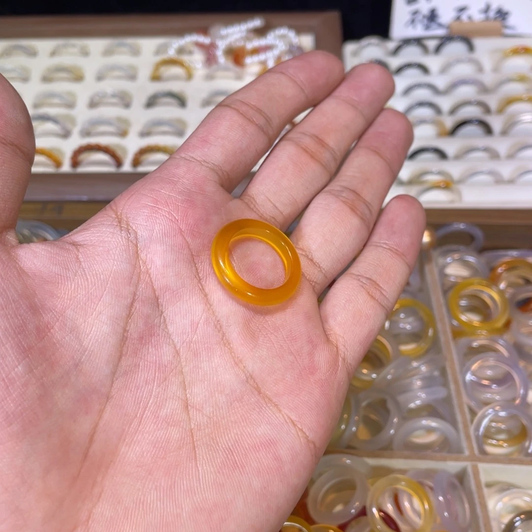 玛瑙/玉髓戒指未镶嵌10号港13