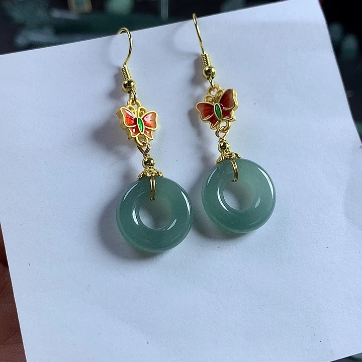 颈饰未镶嵌翡翠耳环