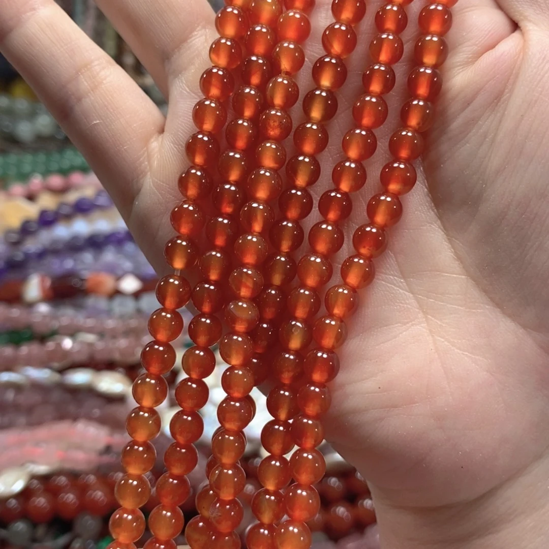 玛瑙/玉髓未镶嵌珠宝半成品红玛瑙卡6m到手两条