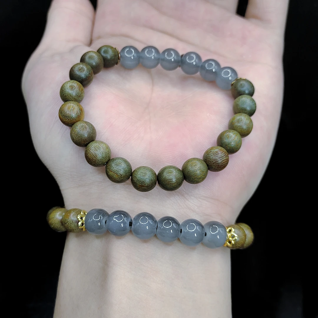 【李想精选】绿檀DIY单圈手串Y42【多样性发其一】约8mm