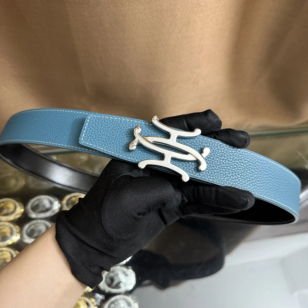 新款皮带男士头层牛皮腰带青中年H扣工字扣百搭高档送礼商务韩潮