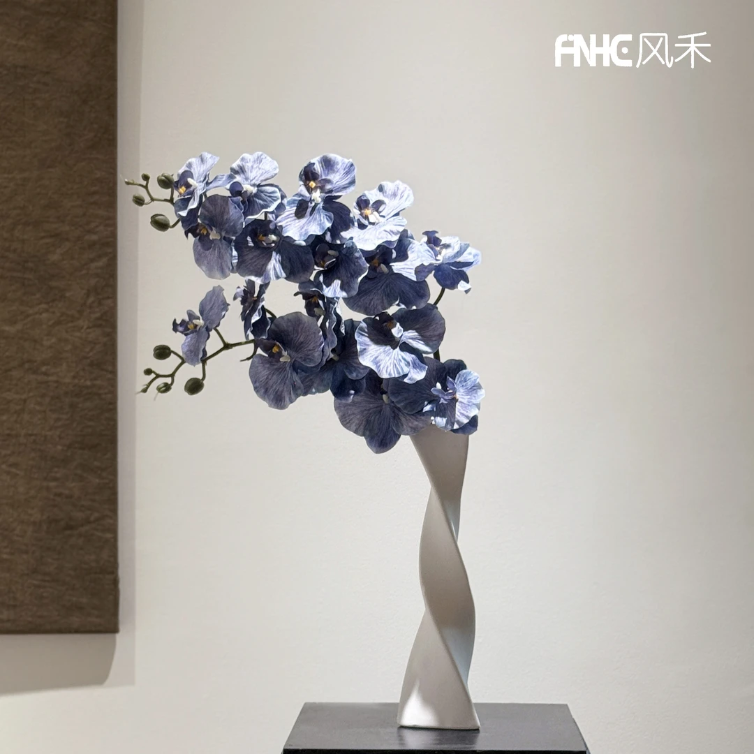 高档仿真蝴蝶兰仿真花客厅桌面玄关摆件手感假花装饰花艺软装插花